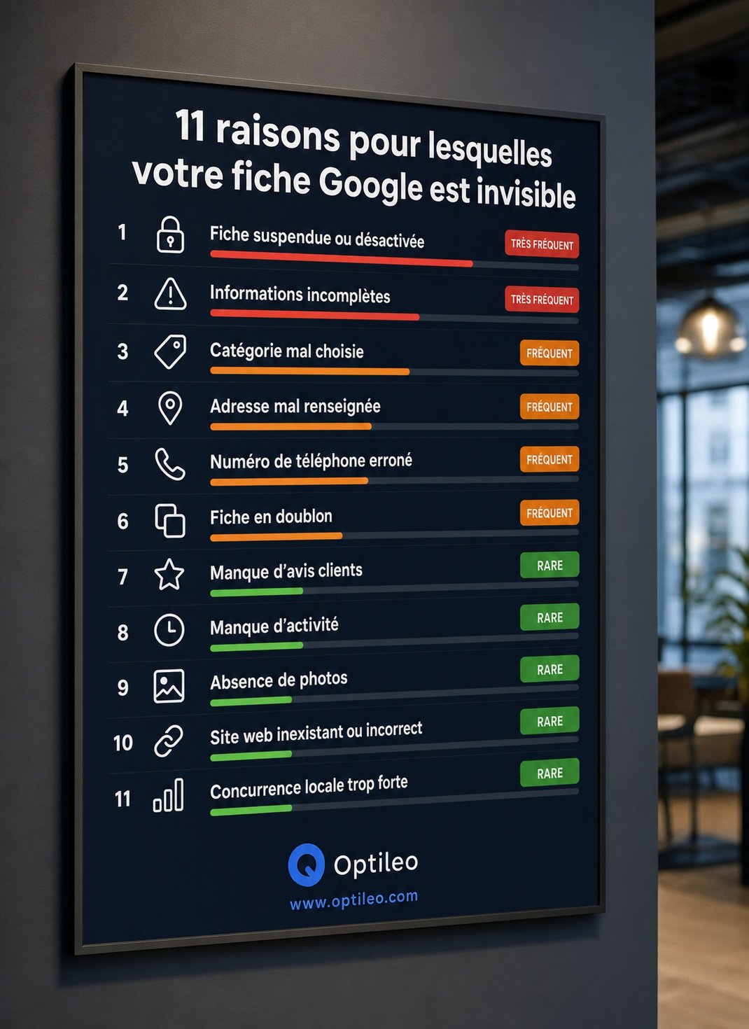 Schéma des 3 niveaux de visibilité Google Business Profile | Optileo