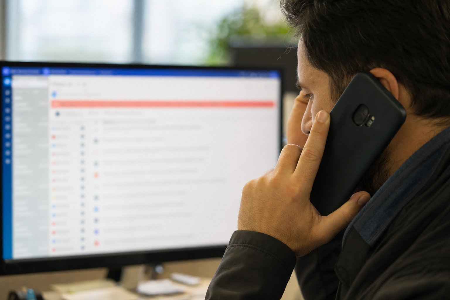 Artisan consultant un email Google fiche suspendue au telephone avec le support | Optileo