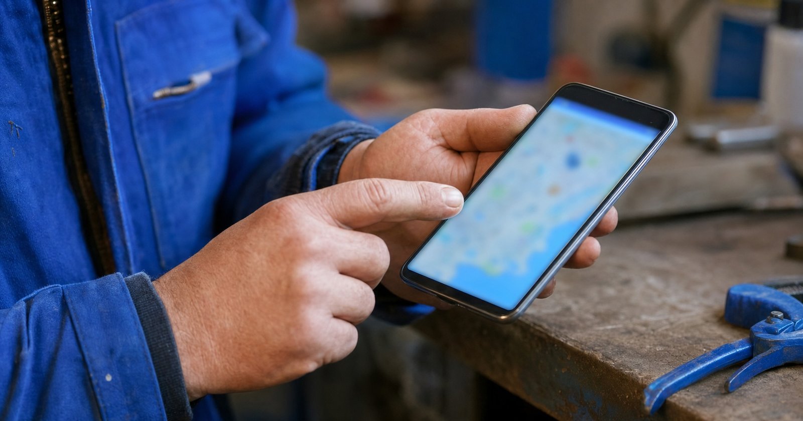 Artisan breton consultant sa fiche Google Business Profile sur smartphone | Optileo